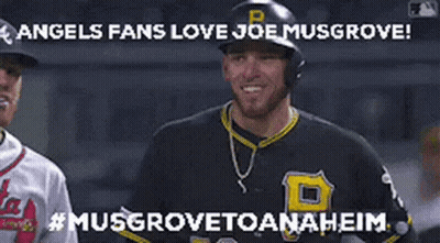 Baseball Player In Black Jersey With Yellow P GIF