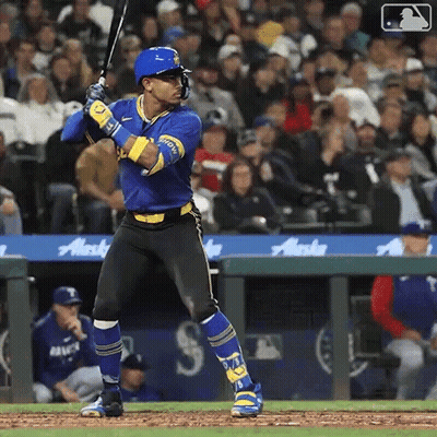 Baseball Player In Blue And Yellow Uniform GIF