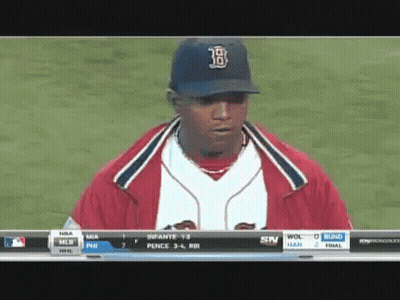 Baseball Player In Blue Cap With Letter B GIF