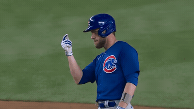 Baseball Player In Blue Cubs Uniform GIF