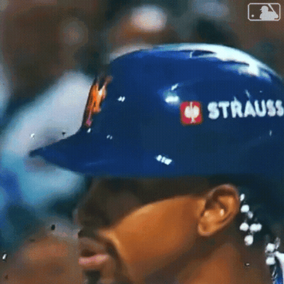 Baseball Player In Blue Helmet Saying Strauss GIF