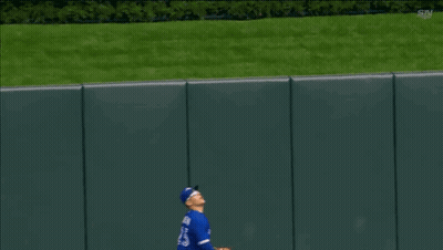 Baseball Player In Blue Jays Uniform Running GIF