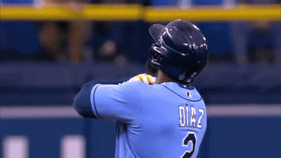 Baseball Player In Blue Jersey Diaz GIF