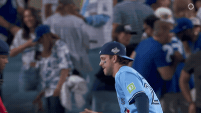 Baseball Player In Blue Jersey Number 2 GIF