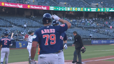 Baseball Player In Blue Jersey Number 79 GIF