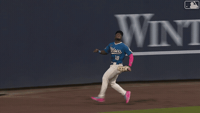 Baseball Player In Blue Jersey Saying Jackson Controls GIF