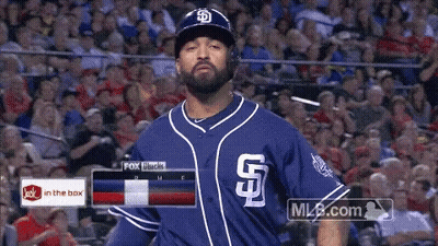 Baseball Player In Blue Jersey With Letter S GIF
