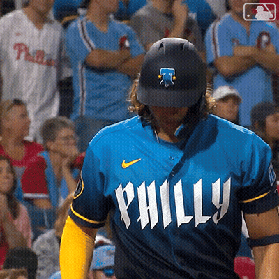 Baseball Player In Blue Philly Jersey GIF