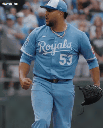 Baseball Player In Blue Royals Uniform GIF