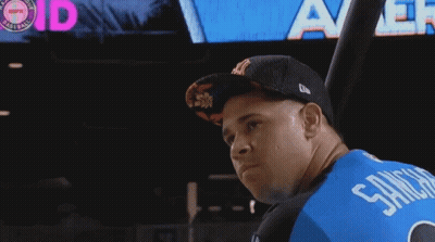 Baseball Player In Blue Sanchez Jersey GIF