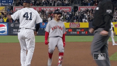 Baseball Player In Boston Jersey GIF