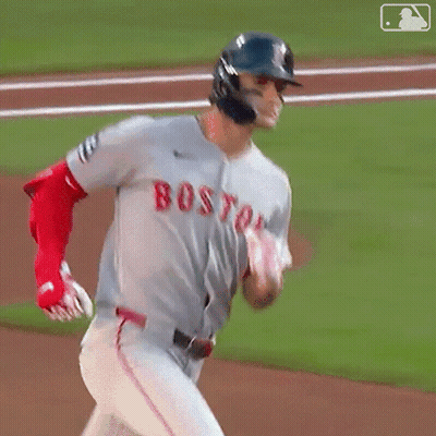 Baseball Player In Boston Jersey Running GIF