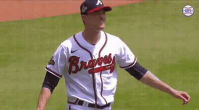 Baseball Player In Braves Jersey On Field GIF