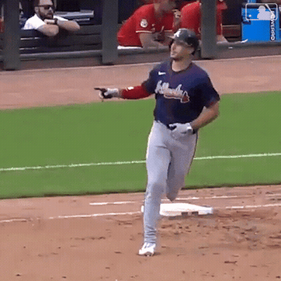 Baseball Player In Braves Jersey Running GIF