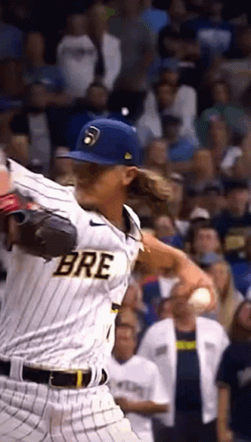 Baseball Player In Bre Jersey Throwing Baseball GIF