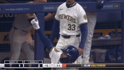 Baseball Player In Brewers 33 Jersey GIF
