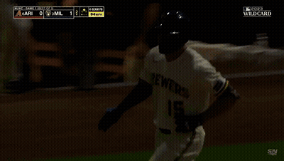 Baseball Player In Brewers Jersey Running GIF