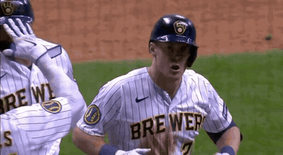 Baseball Player In Brewers Jersey Running GIF