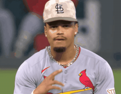 Baseball Player In Cardinals Jersey And Hat With Letter S GIF