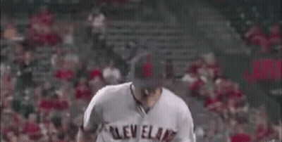 Baseball Player In Cleveland Jersey On Field GIF