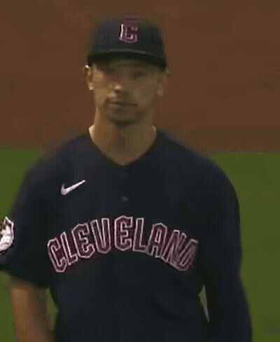 Baseball Player In Cleveland Jersey On Field GIF