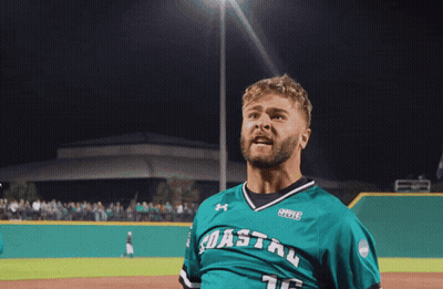 Baseball Player In Coastal Jersey Number 16 GIF