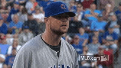 Baseball Player In Cubs Hat GIF