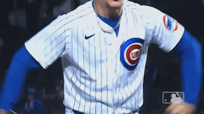 Baseball Player In Cubs Uniform Close Up GIF