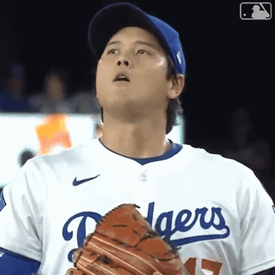 Baseball Player In Dodgers Jersey And Glove GIF