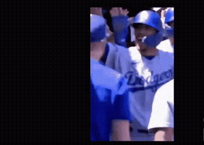 Baseball Player In Dodgers Jersey In Dugout GIF