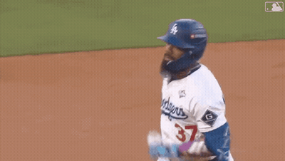 Baseball Player In Dodgers Uniform Running GIF