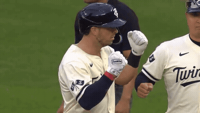 Baseball Player In Franklin Glove Holds Up Fist GIF