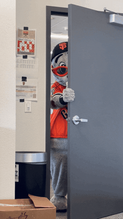 Baseball Player In Giants Jersey And Black Helmet GIF