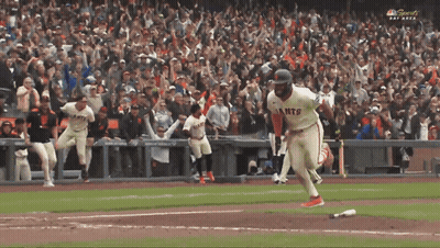 Baseball Player In Giants Jersey Running GIF