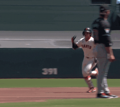 Baseball Player In Giants Jersey Running GIF