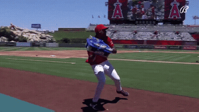 Baseball Player In Giants Jersey Throws Baseball GIF