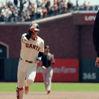 Baseball Player In Giants Uniform Running GIF