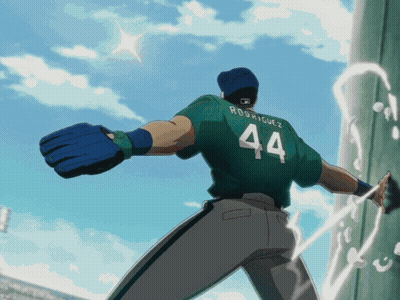 Baseball Player In Green Jersey Number 44 GIF