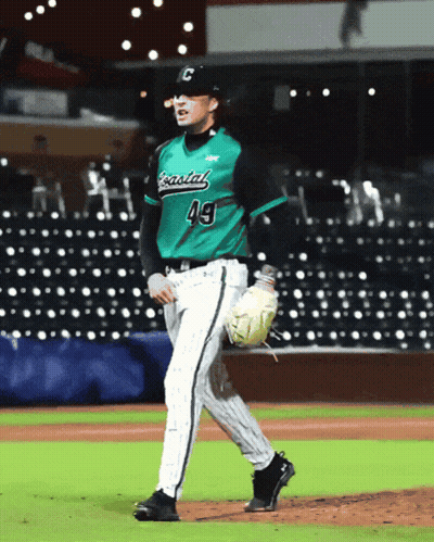 Baseball Player In Green Jersey Number 49 GIF