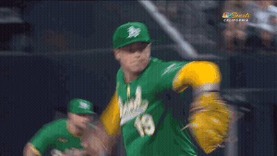 Baseball Player In Green Jersey Number 9 GIF