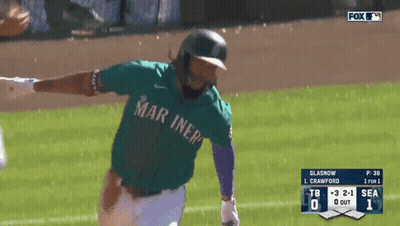 Baseball Player In Green Mariner Jersey GIF