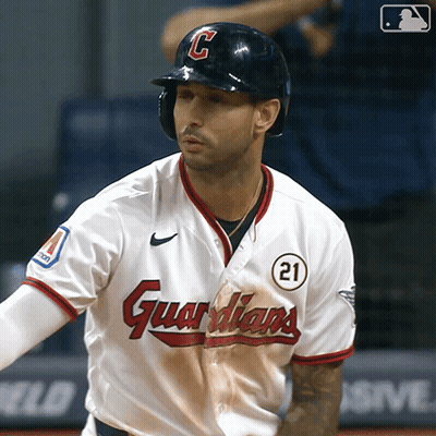 Baseball Player In Guardians Jersey GIF