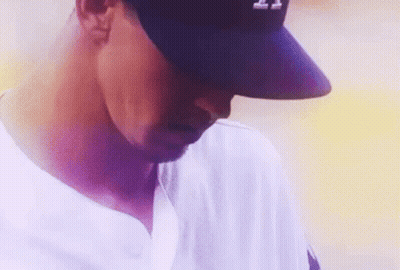 Baseball Player In Hat And White Shirt GIF