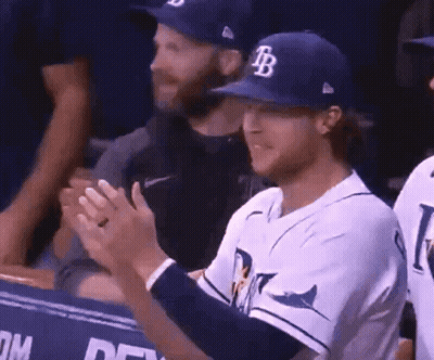 Baseball Player In Hat With B Clapping GIF