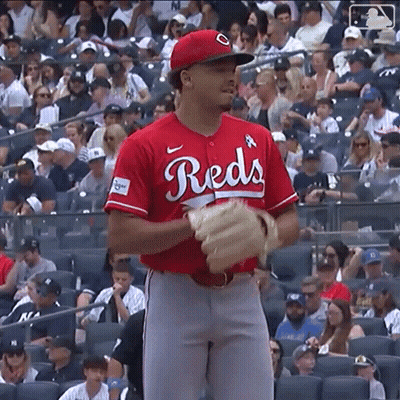 Baseball Player In Helmet And Gloves On Field GIF