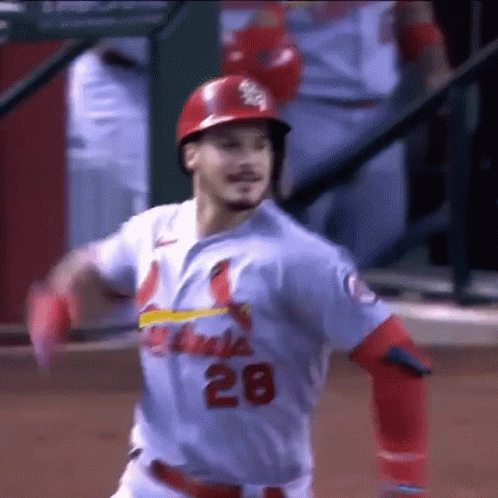 Baseball Player In Helmet And Number 28 Jersey Running GIF