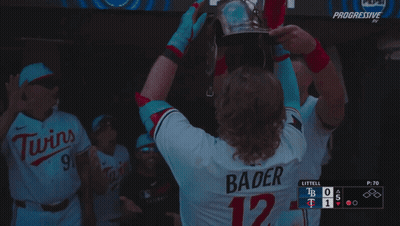 Baseball Player In Helmet Bader 12 Jersey GIF