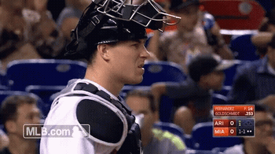 Baseball Player In Helmet In Stadium With MLB.com GIF