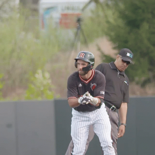 Baseball Player In Helmet With Letter R GIF