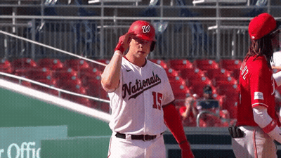 Baseball Player In LA Jersey Standing In Outfield GIF